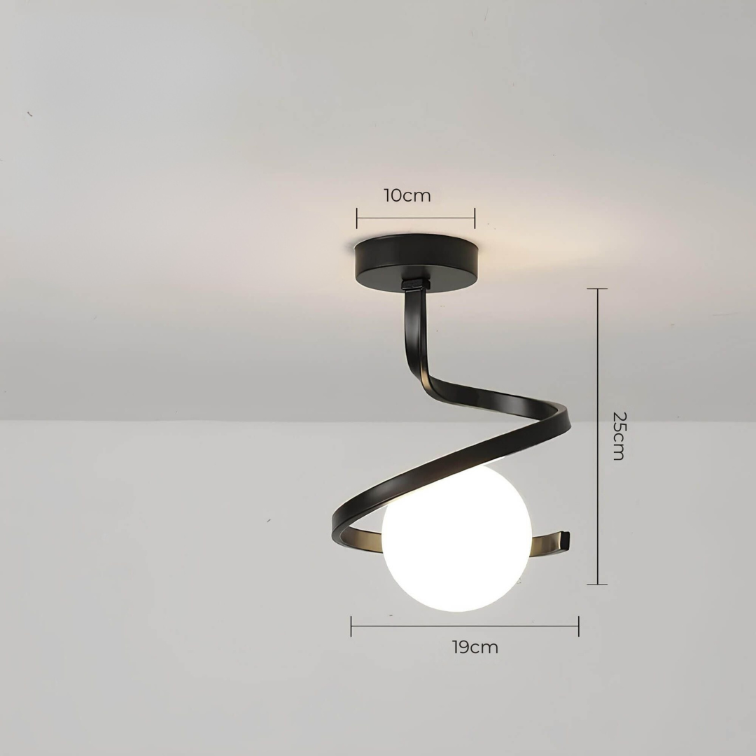 Modern Brass Glass Ceiling Light 1-Light
