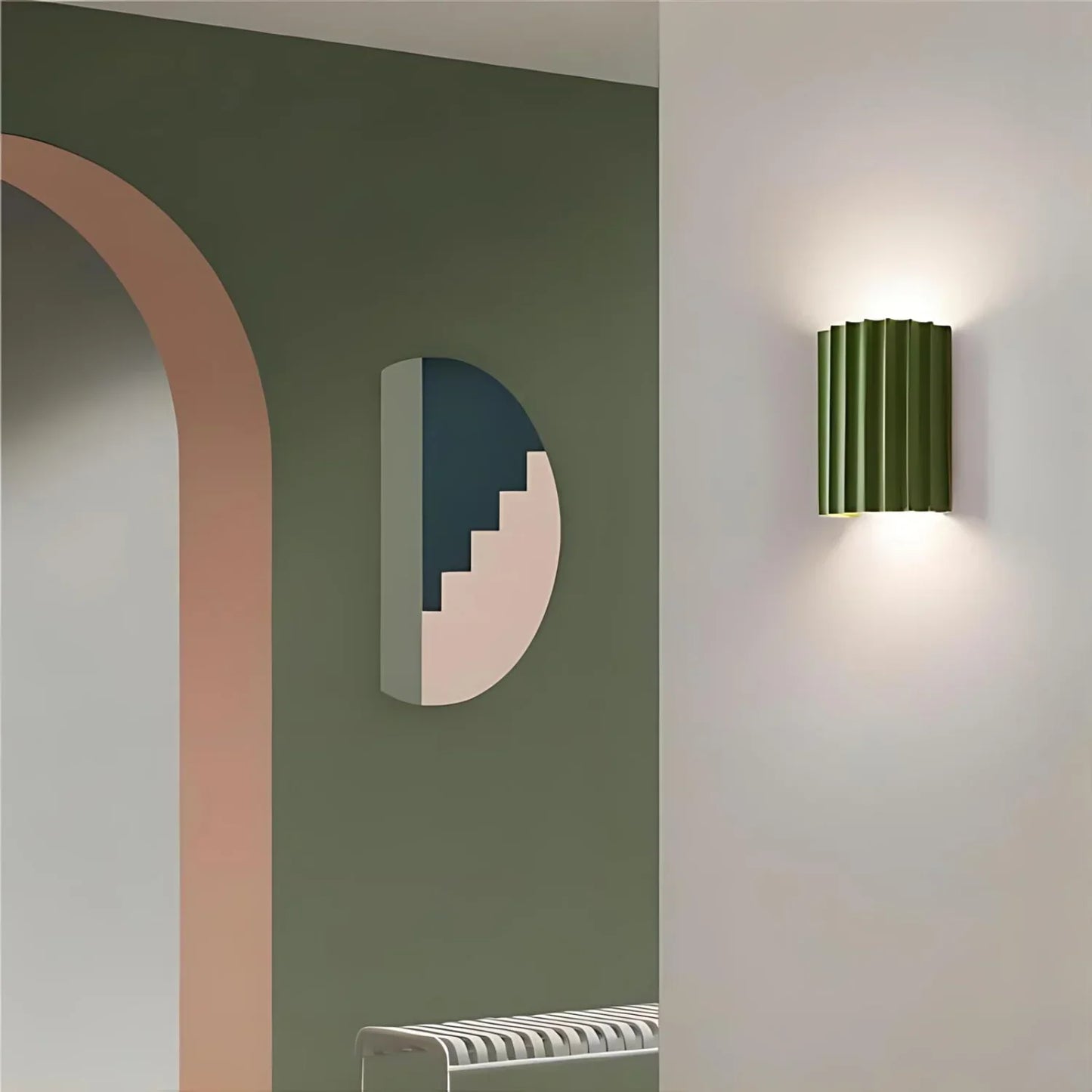 Nordic Resin Striped Wall Sconce LED 1-light