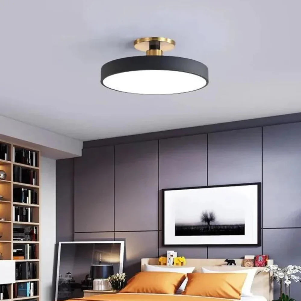 Modern Brass Round LED Ceiling Light 1-Light