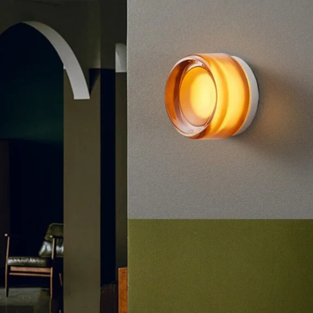 Applique da parete rotonda in vetro moderno LED 1 luce
