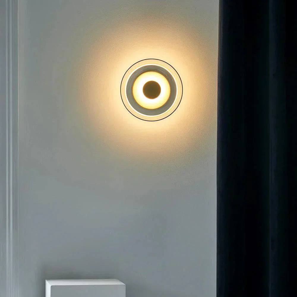 Minimalist Brass & Glass Round Wall Sconce LED 1-Light