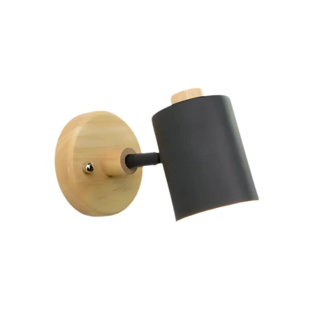 Applique da parete moderna minimalista cilindrica in legno LED 1 luce