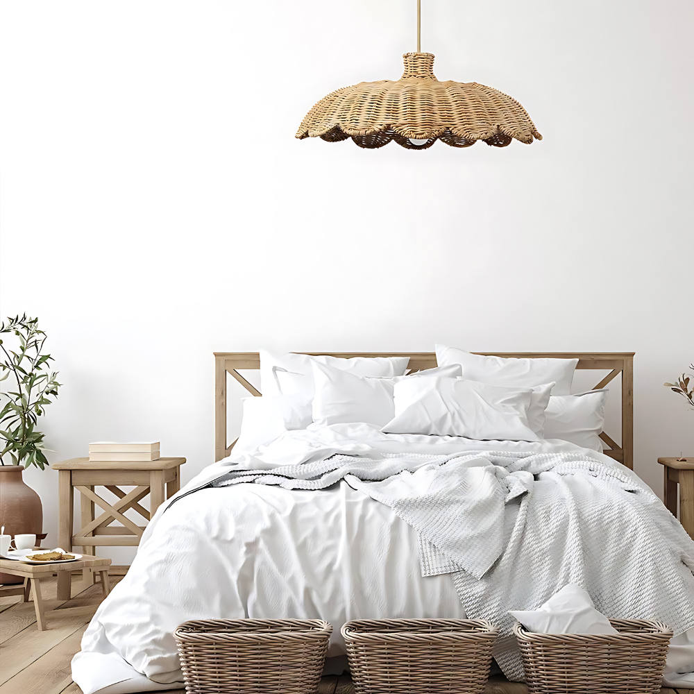 Bohemian Rattan Pendant Ceiling Light LED 1-Light