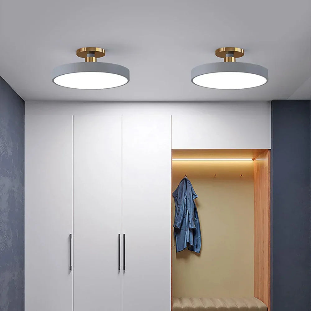 Modern Brass Round LED Ceiling Light 1-Light