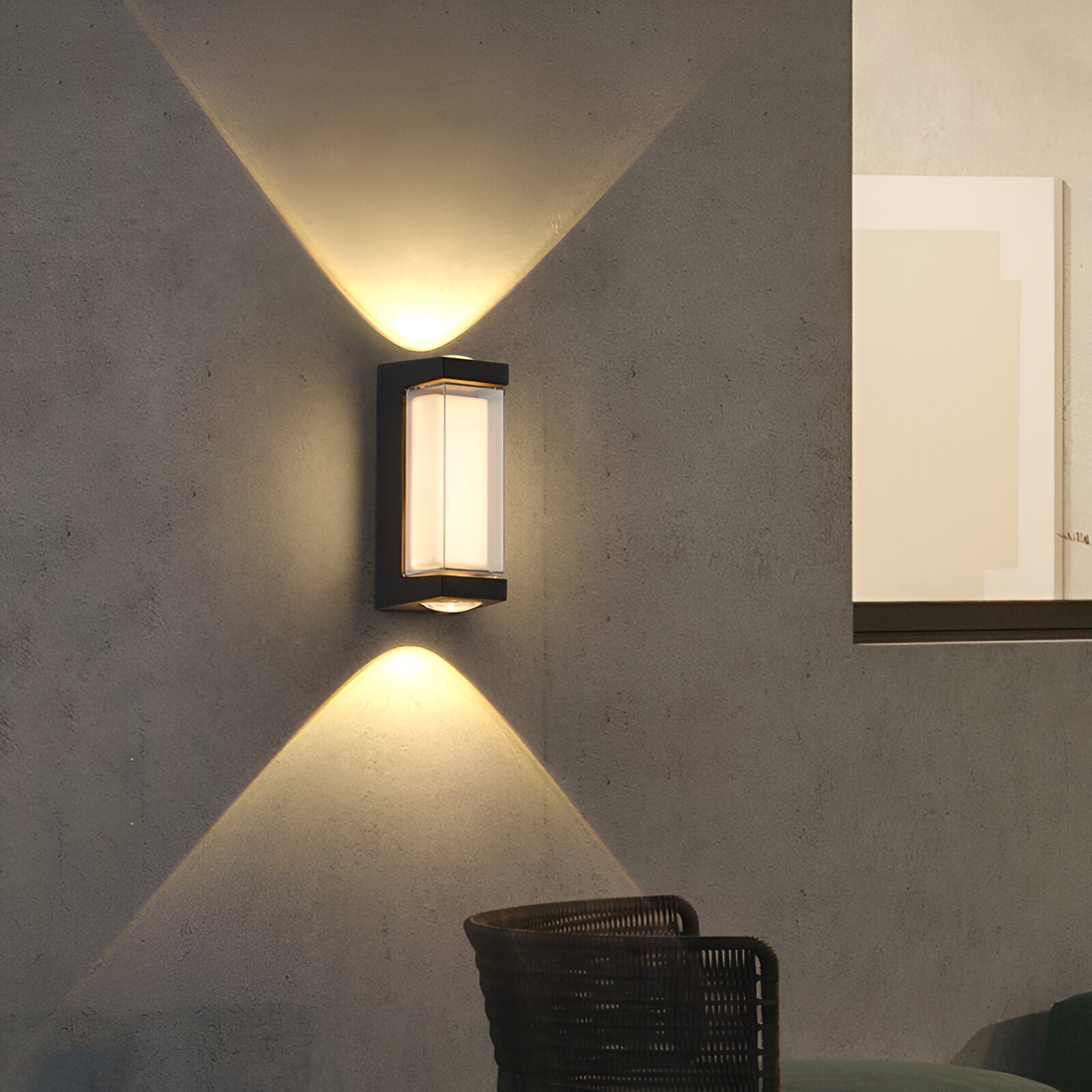 Lampada da parete nordica minimalista rettangolare in acrilico LED up-down