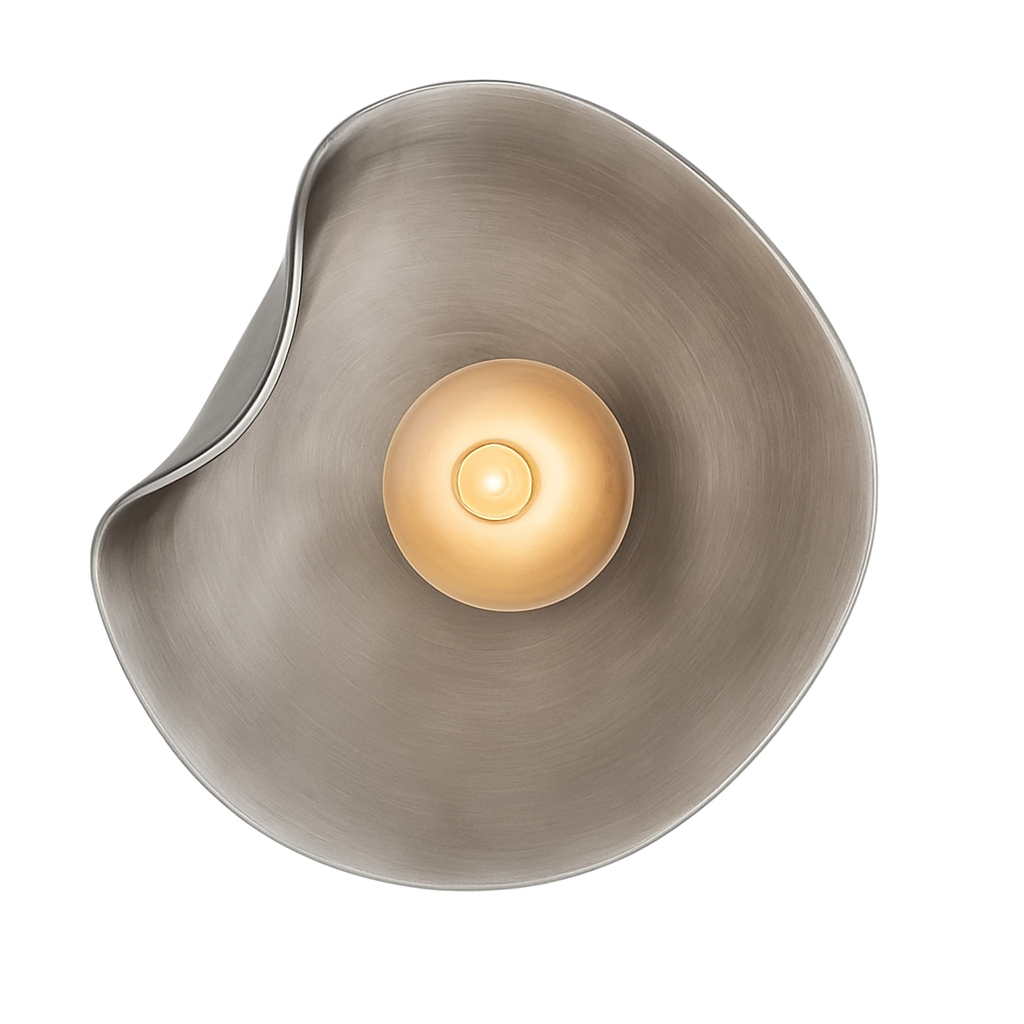 Nordic Curved Glass Japandi LED Wall Sconce 1-Light