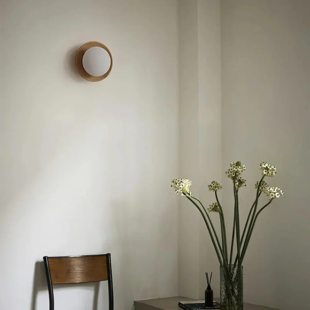 Nordic Wood Globe Wall Sconce LED 1-Light
