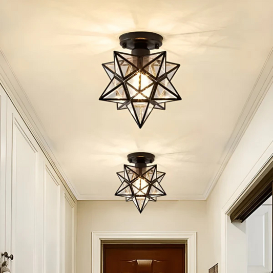 Modern Glass Star LED Ceiling Light 1-Light