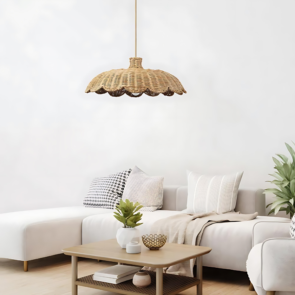 Bohemian Rattan Pendant Ceiling Light LED 1-Light