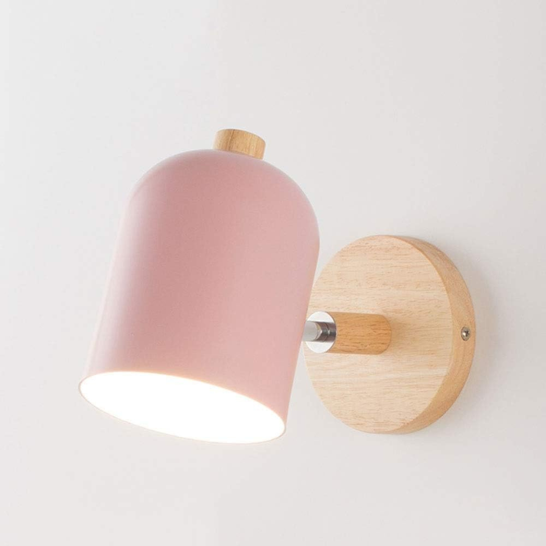 Applique da parete scandinava cilindrica in legno LED 1 luce