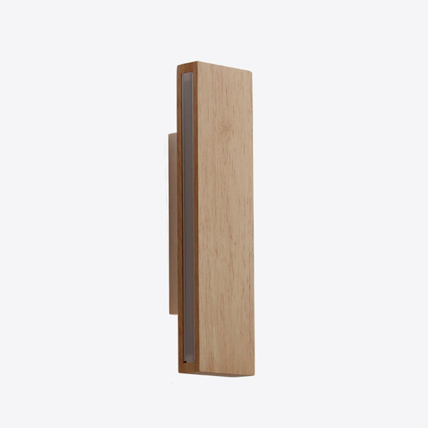 Applique da parete rettangolare in legno giapponese con LED
