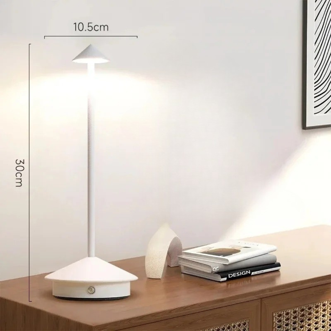 Modern Aluminium Cone LED Rechargeable Table Lamp 1-Light