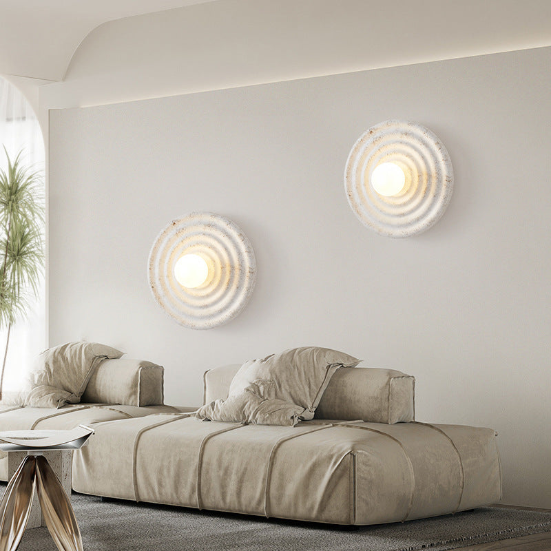 Applique da parete moderna minimalista circolare in resina G4 1 luce