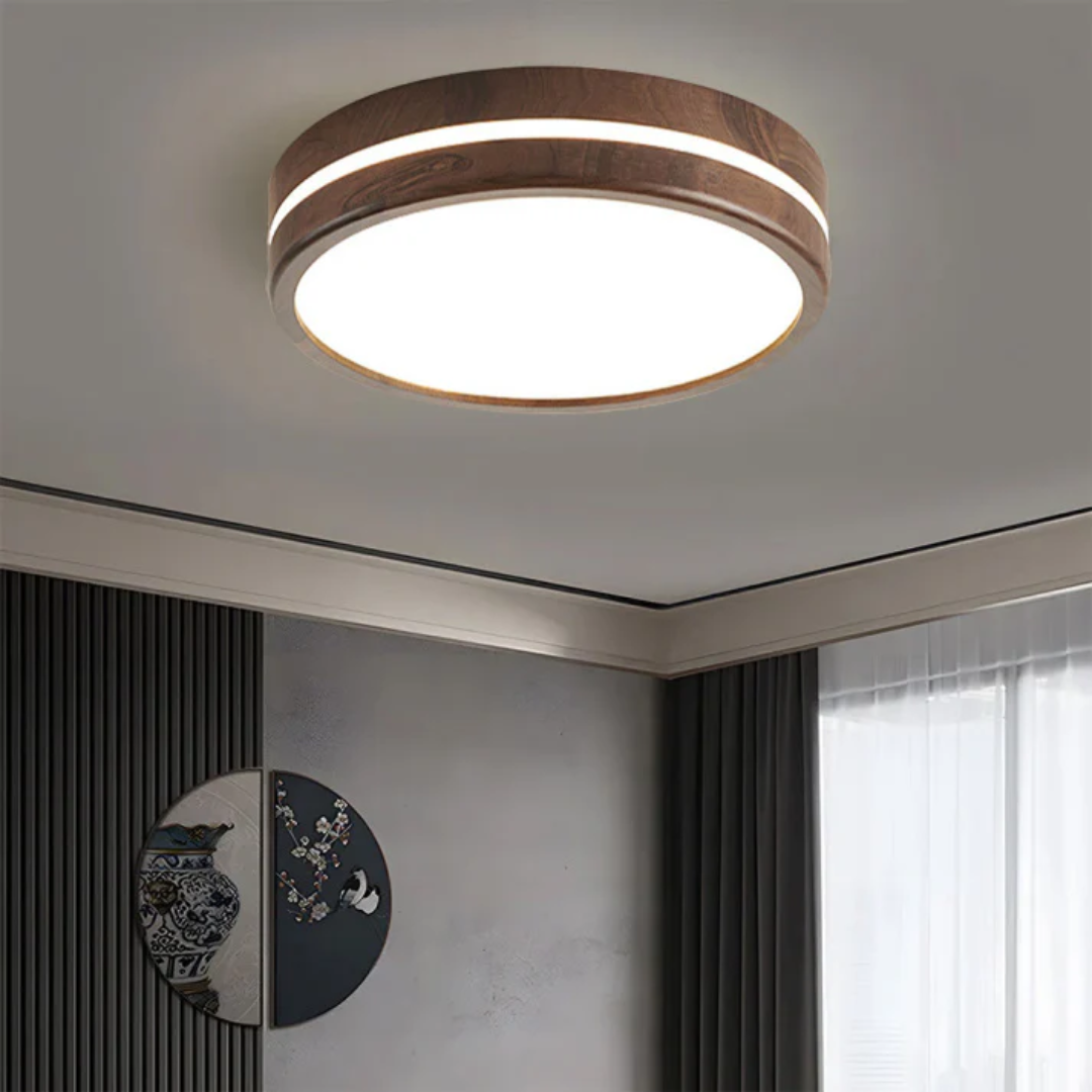 Modern Wood LED Ceiling Light 1-Light