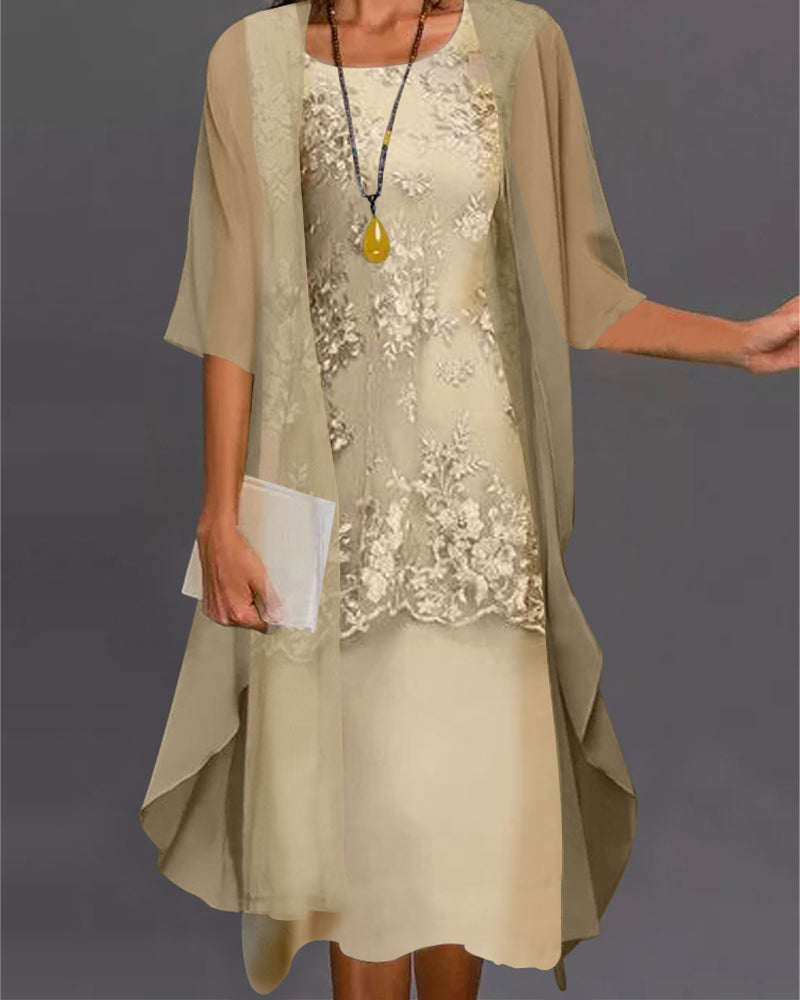 Puili | Refined Two-Piece Chiffon Dress
