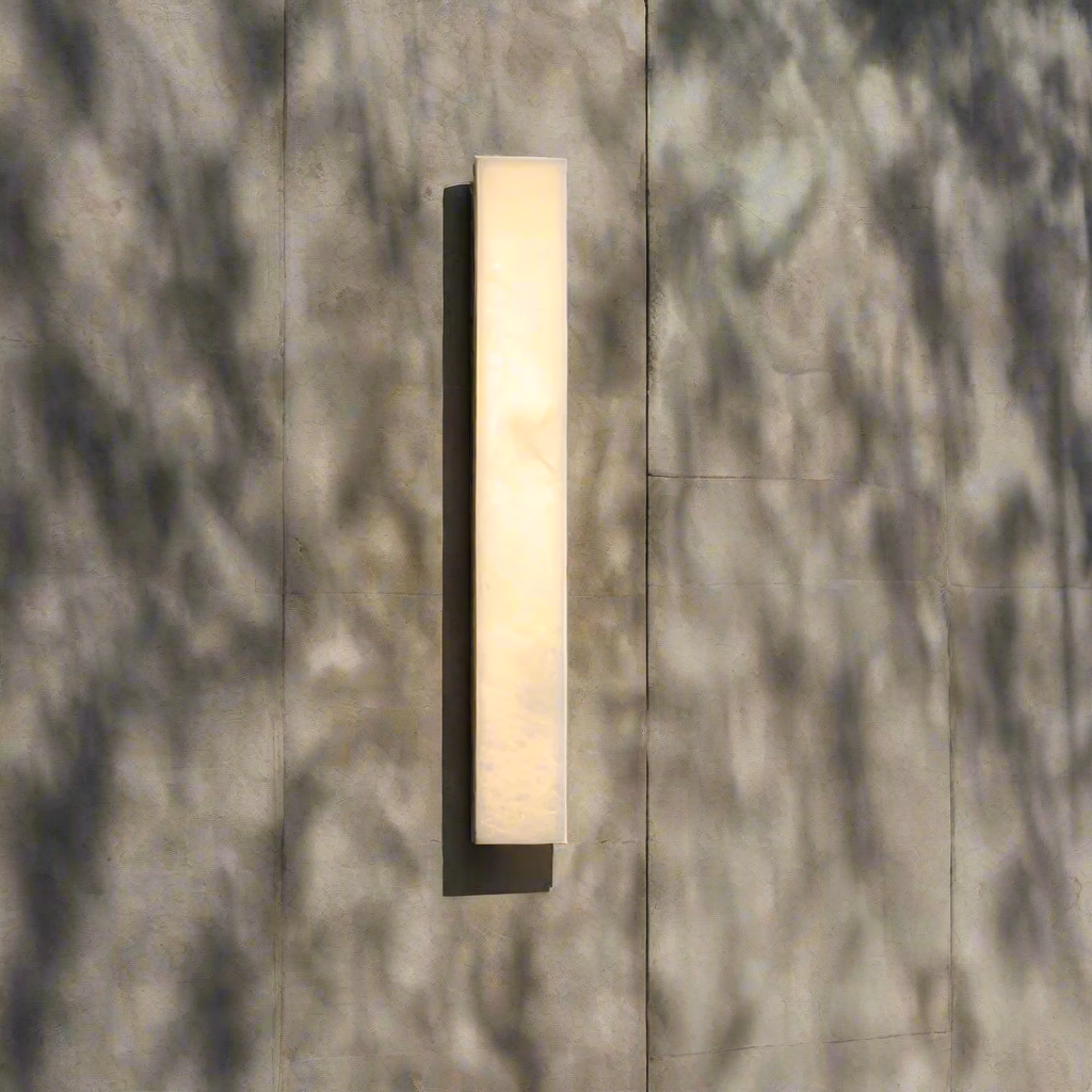 Lampada da parete moderna cilindrica in pietra di travertino per esterni LED 1 luce