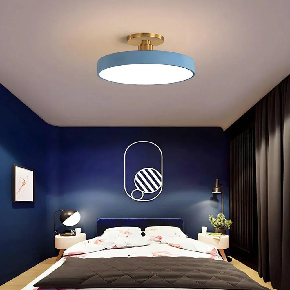 Modern Brass Round LED Ceiling Light 1-Light