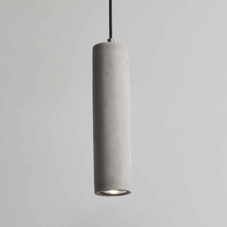 Lampada a sospensione industriale cilindrica in cemento 1 luce
