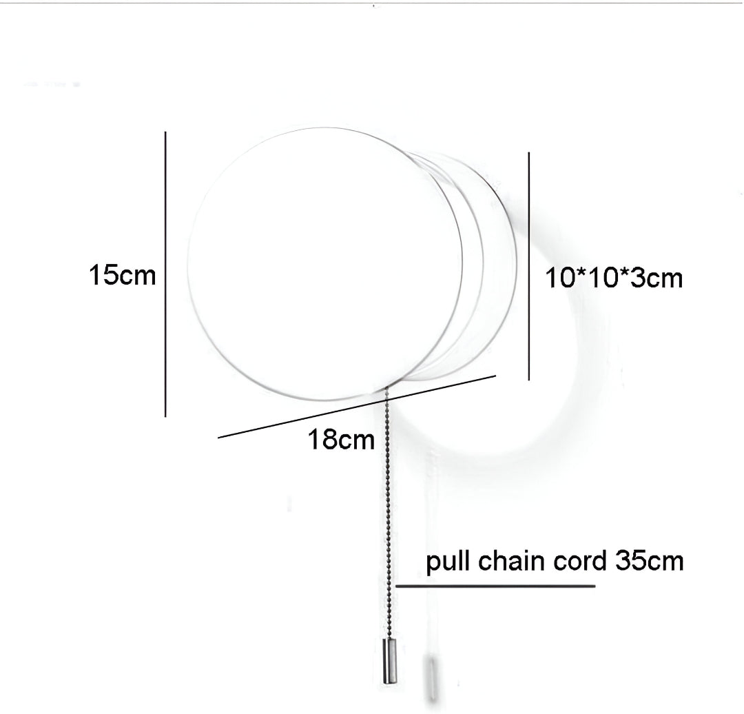 Applique da parete nordica minimalista in vetro a globo LED 1 luce con cordicella