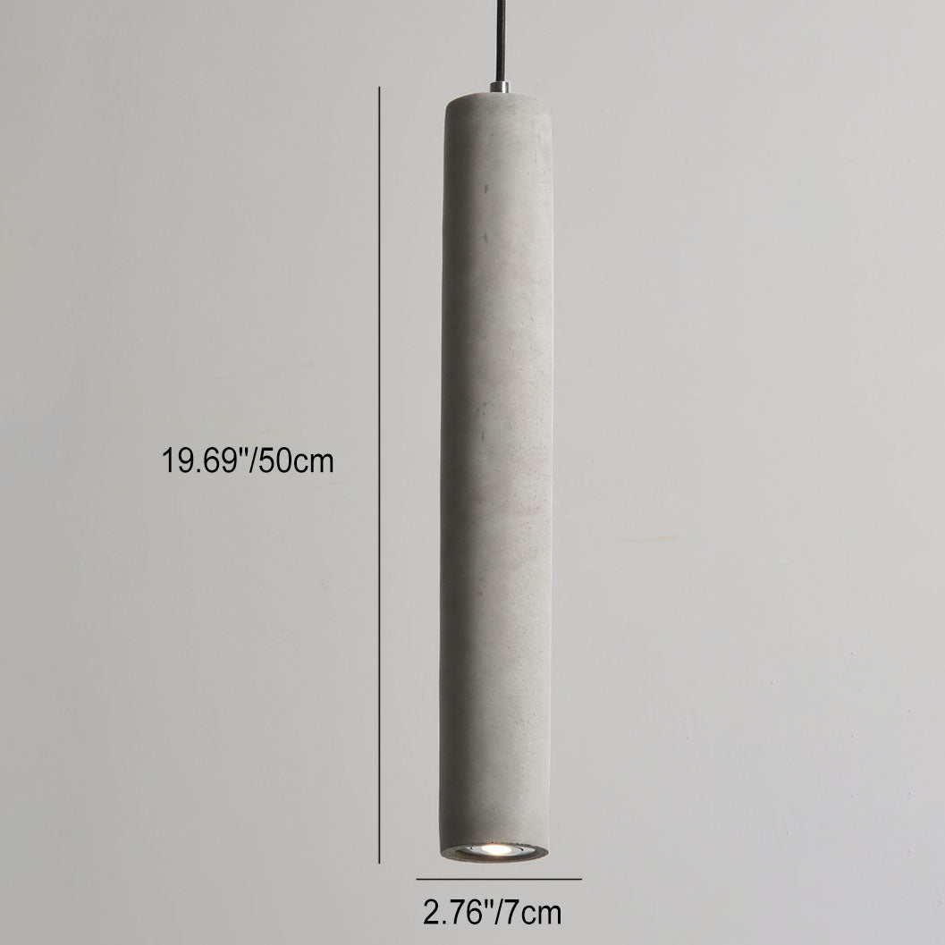 Lampada a sospensione industriale cilindrica in cemento 1 luce