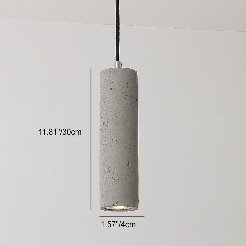 Lampada a sospensione industriale cilindrica in cemento 1 luce