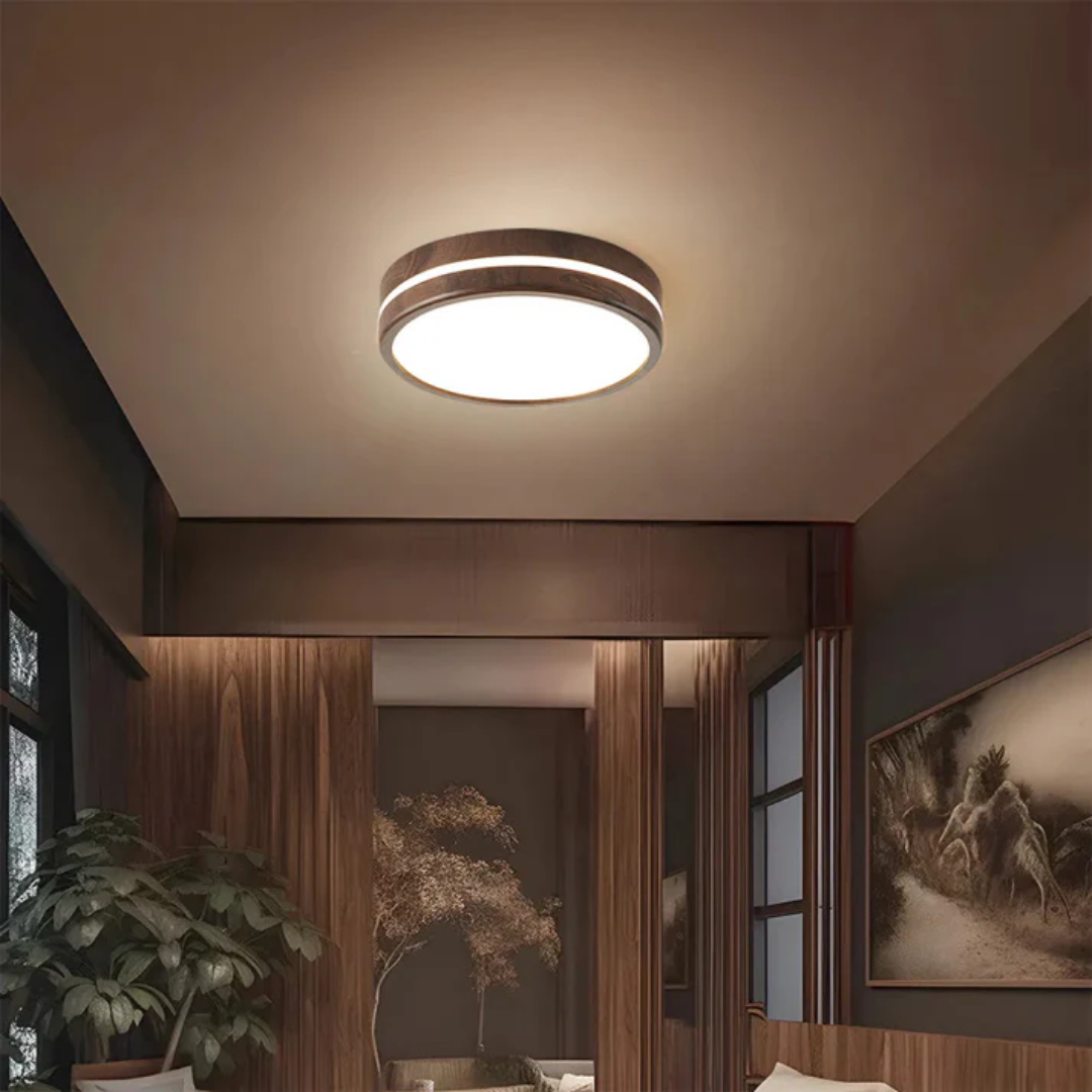 Modern Wood LED Ceiling Light 1-Light
