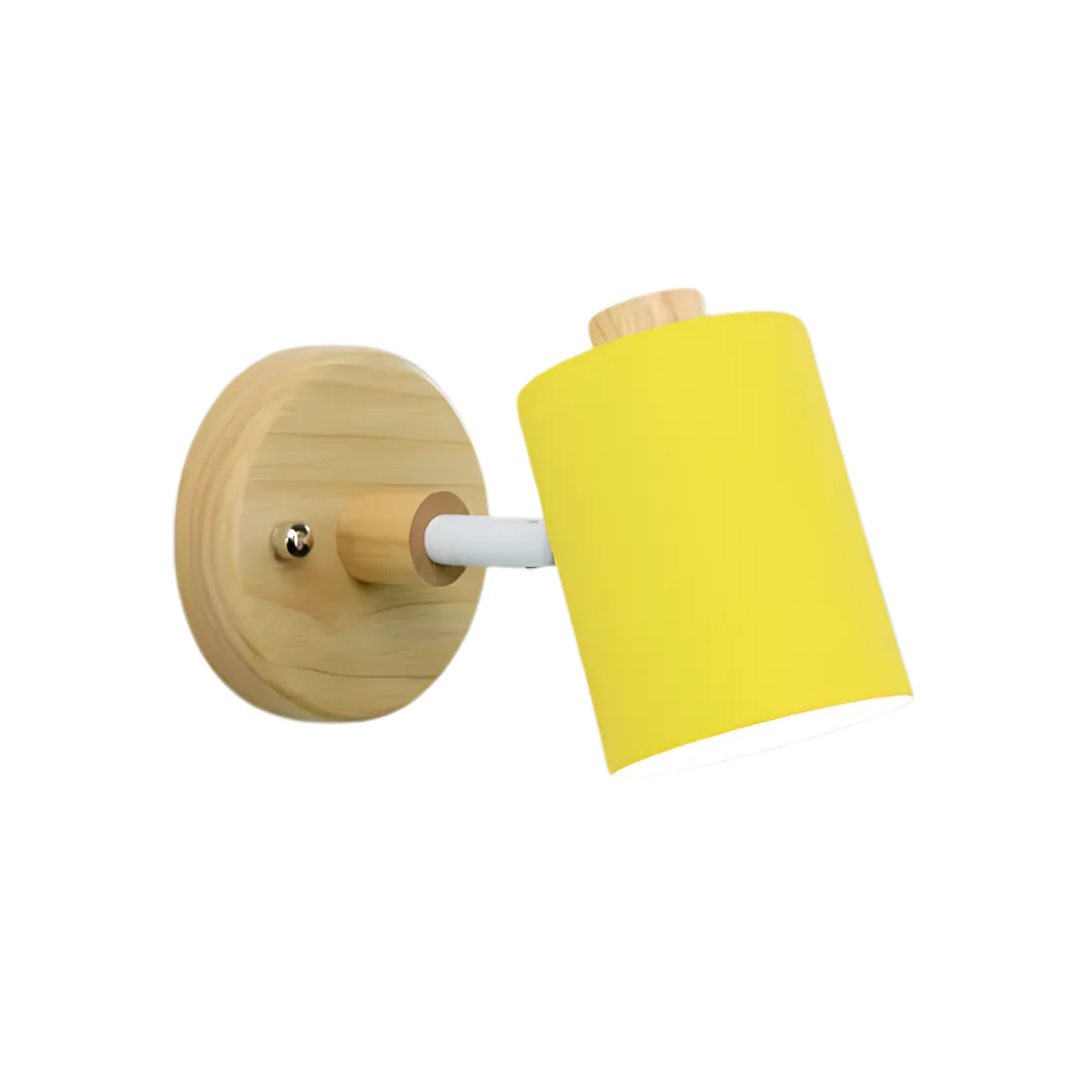 Applique da parete moderna minimalista cilindrica in legno LED 1 luce