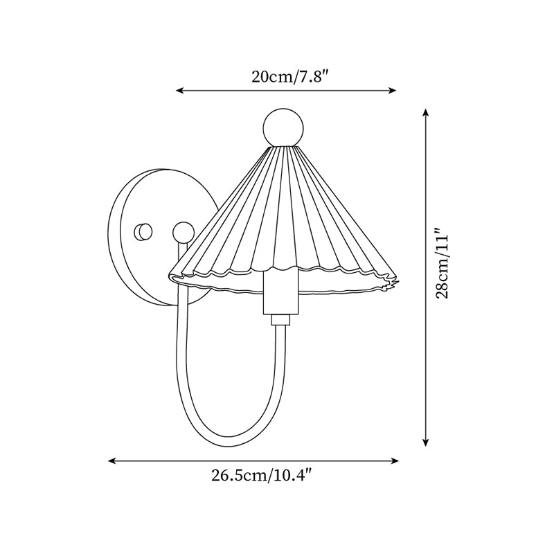 Applique da parete nordica retrò in ceramica plissettata LED 1 luce