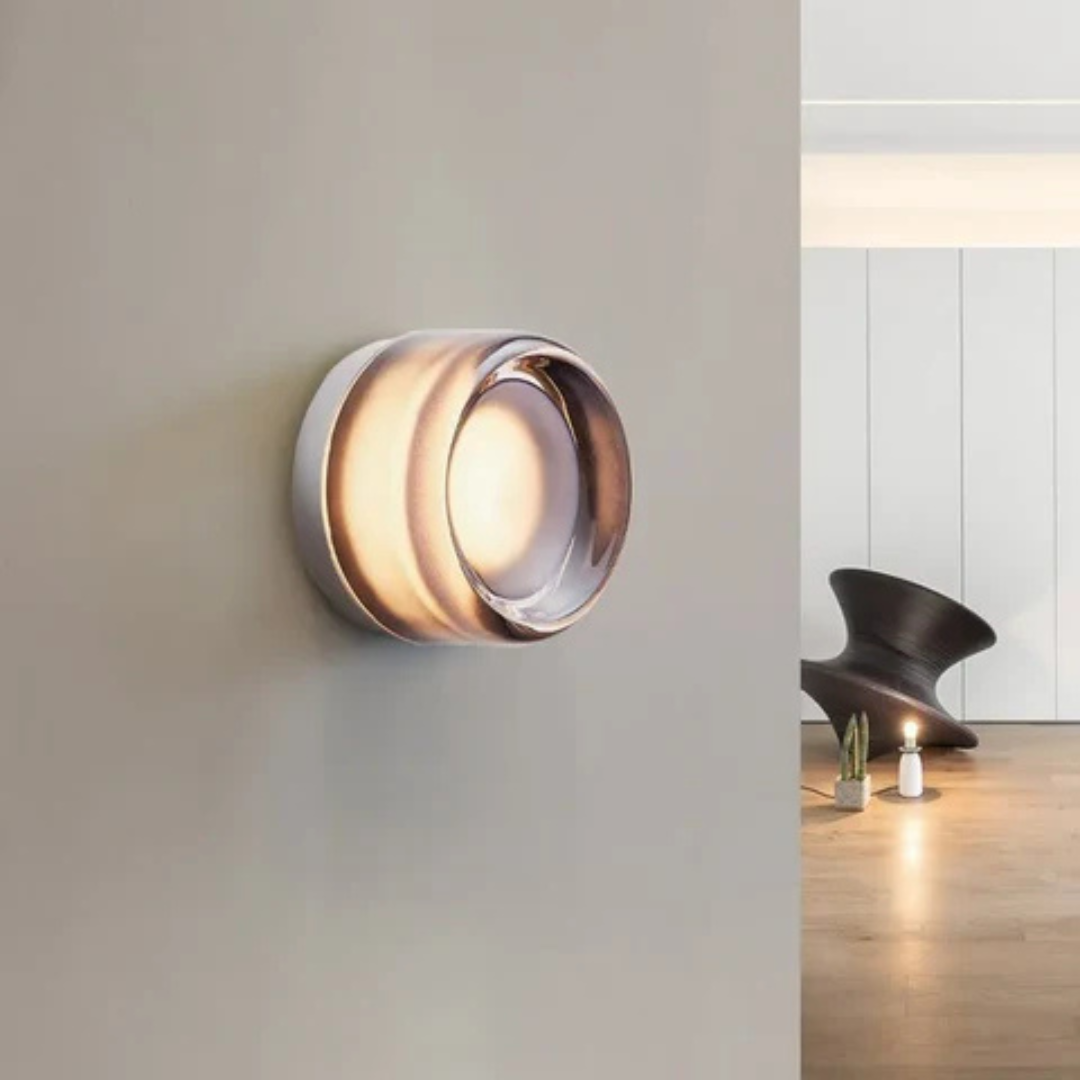 Applique da parete rotonda in vetro moderno LED 1 luce