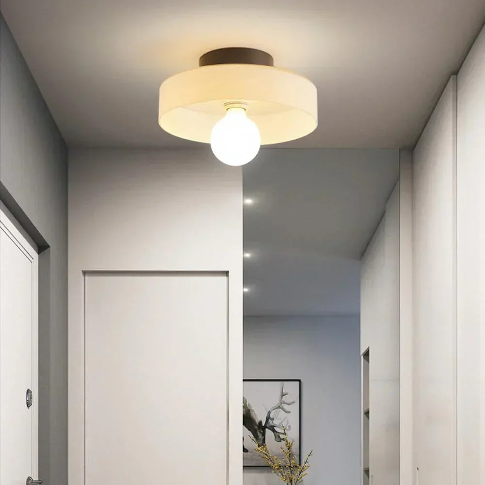 Nordic Glass Olive Disc Wall & Ceiling Light LED 1-light