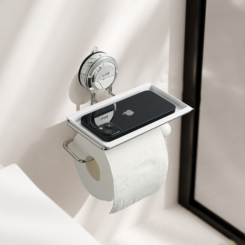 Porta rotolo di carta igienica in acciaio inox a ventosa senza fori – Antiruggine e facile da installare