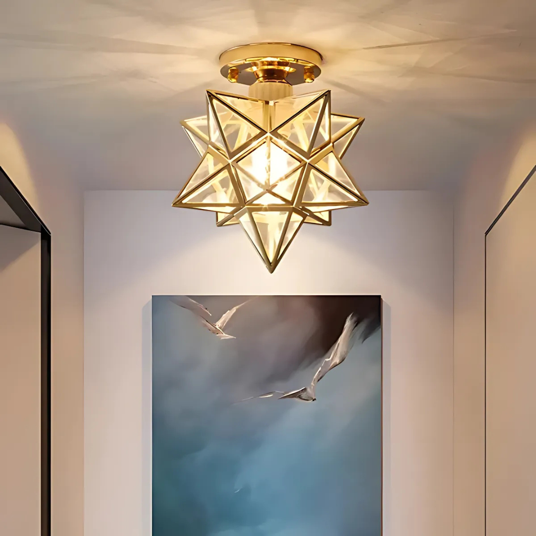 Modern Glass Star LED Ceiling Light 1-Light