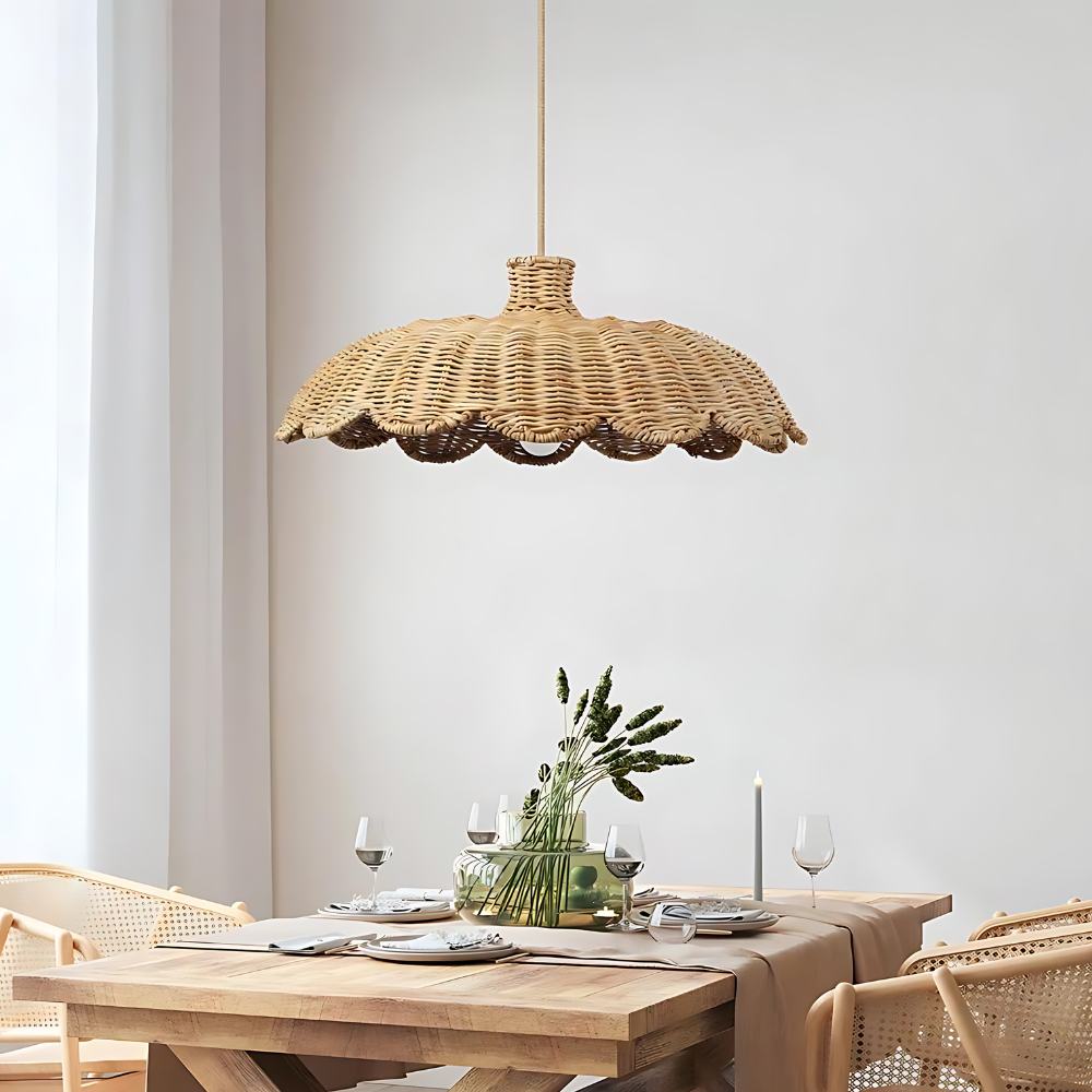 Bohemian Rattan Pendant Ceiling Light LED 1-Light