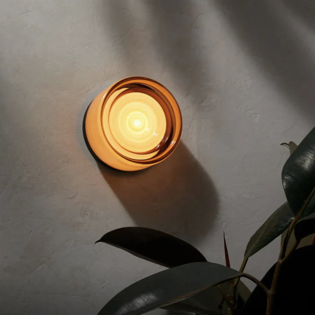 Applique da parete rotonda in vetro moderno LED 1 luce