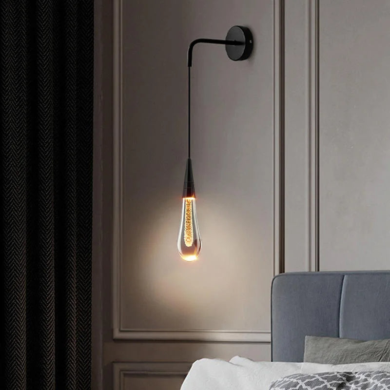 Applique da parete moderna in vetro a goccia con LED 1 luce