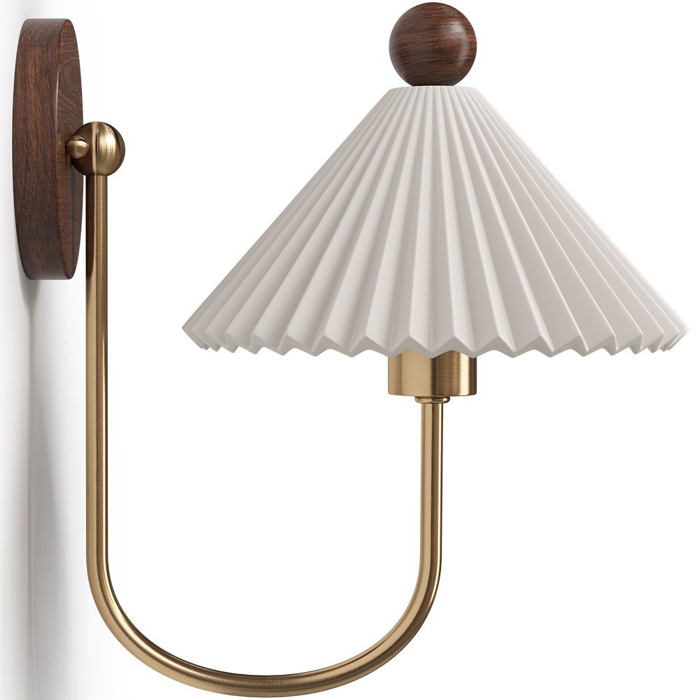 Applique da parete nordica retrò in ceramica plissettata LED 1 luce