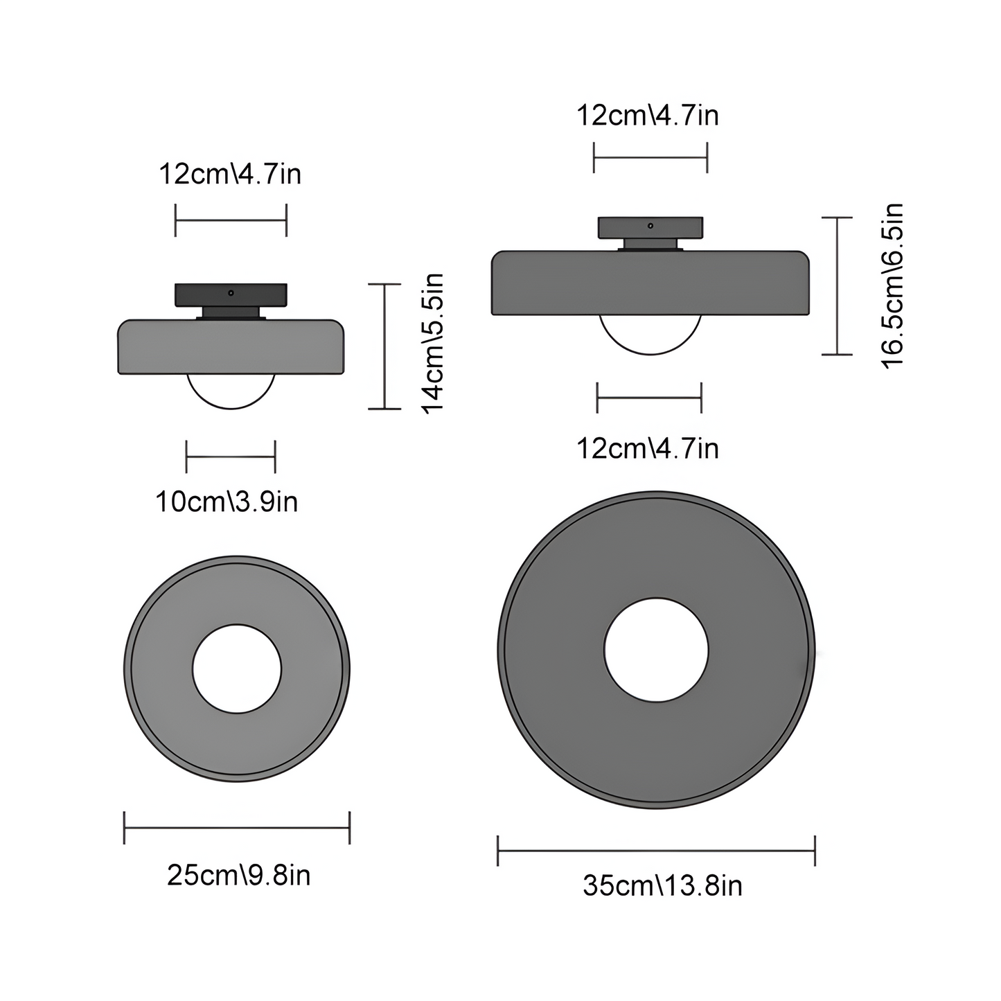 Modern Glass Disc Ceiling and Wall Light LED 1-Light