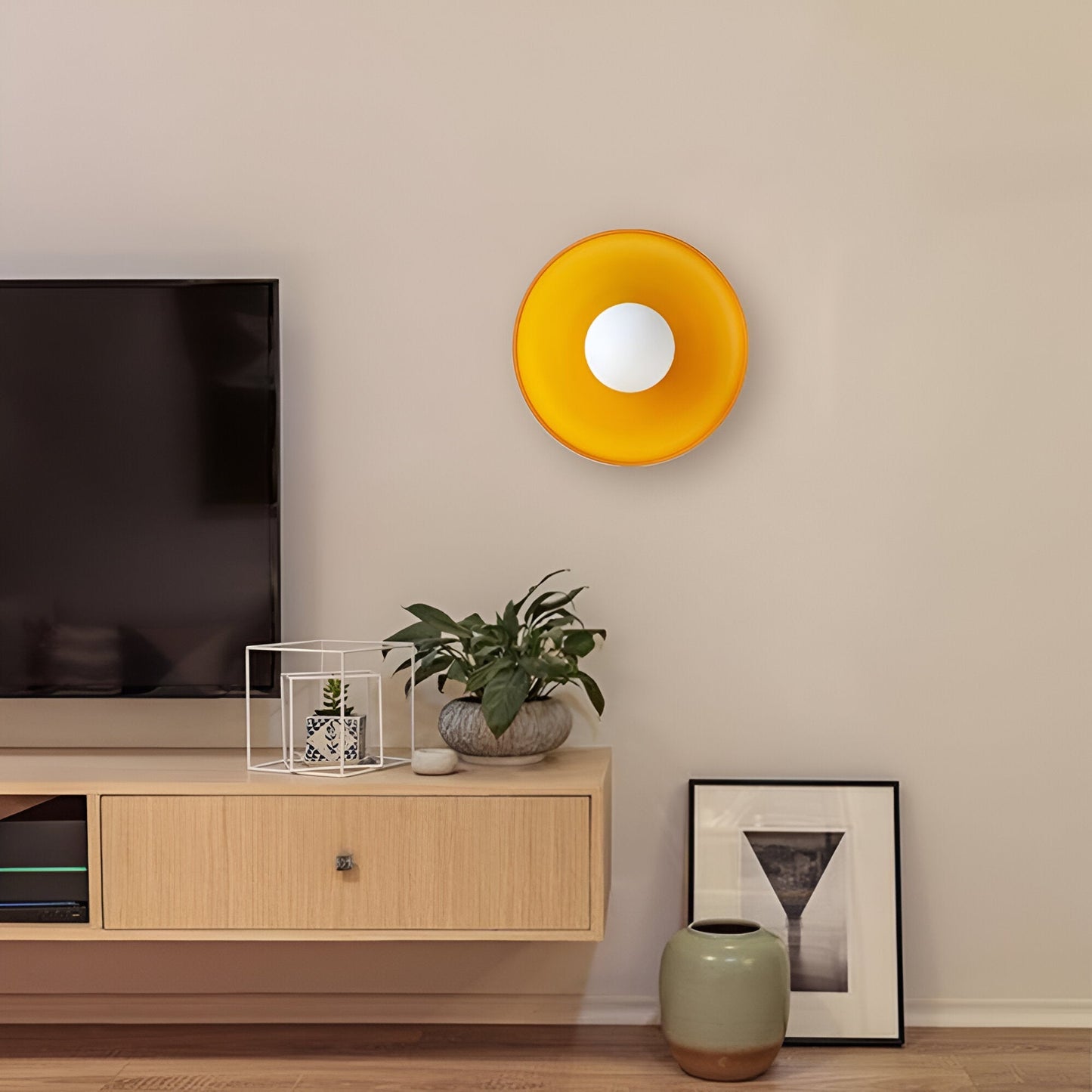 Modern Glass Disc Ceiling and Wall Light LED 1-Light