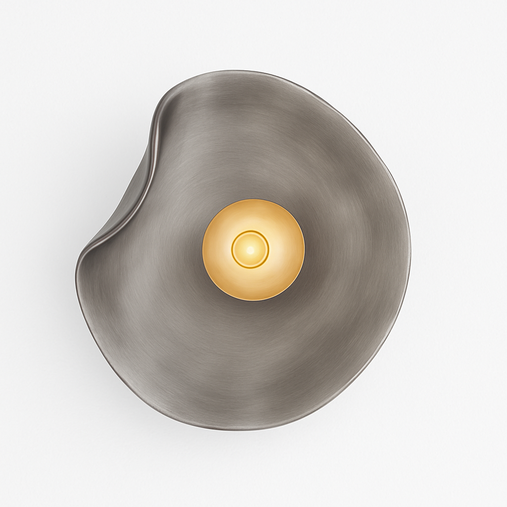 Nordic Curved Glass Japandi LED Wall Sconce 1-Light