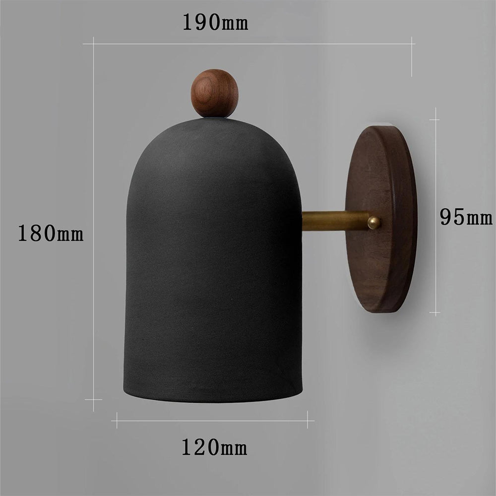 Nordic Zen Walnut Metal Wall Sconce LED 1-Light
