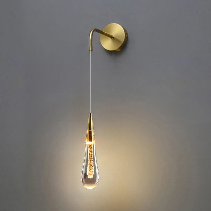 Applique da parete moderna in vetro a goccia con LED 1 luce