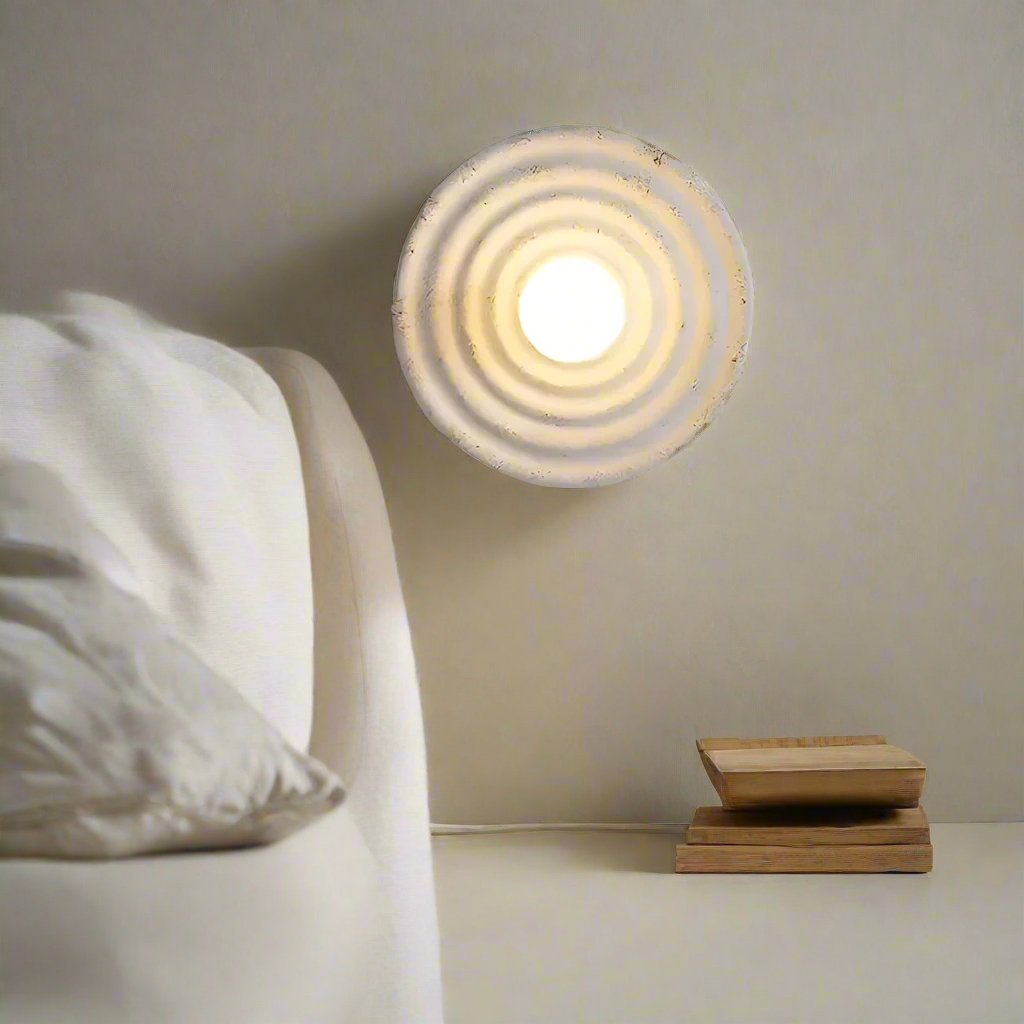 Applique da parete moderna minimalista circolare in resina G4 1 luce