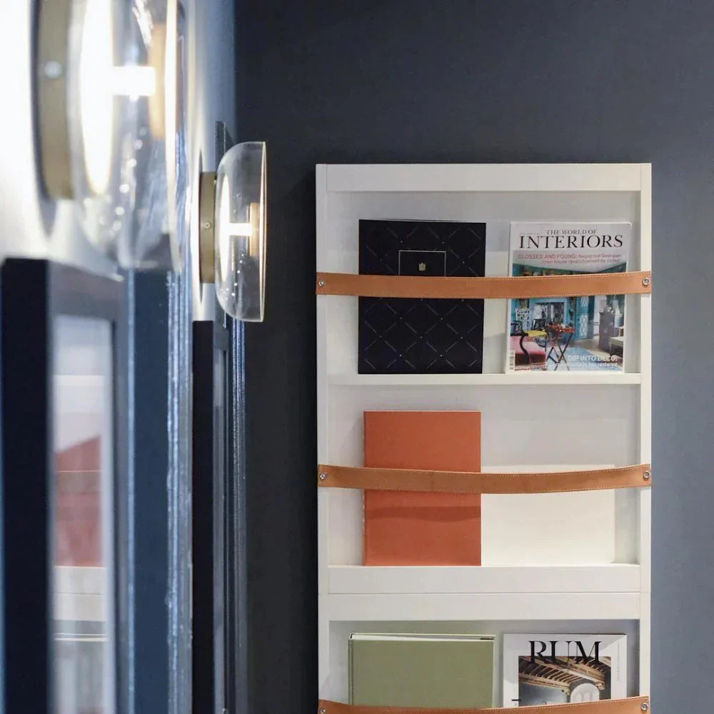 Minimalist Brass & Glass Round Wall Sconce LED 1-Light