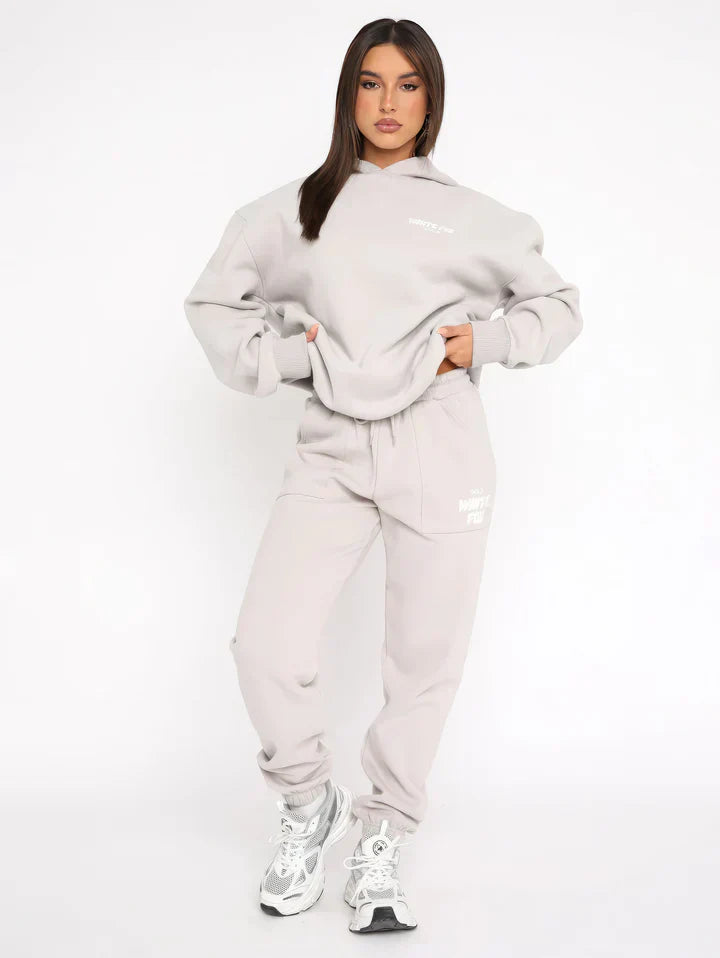 Women's Lounge Set | Pink Cotton Blend Hoodie and Joggers