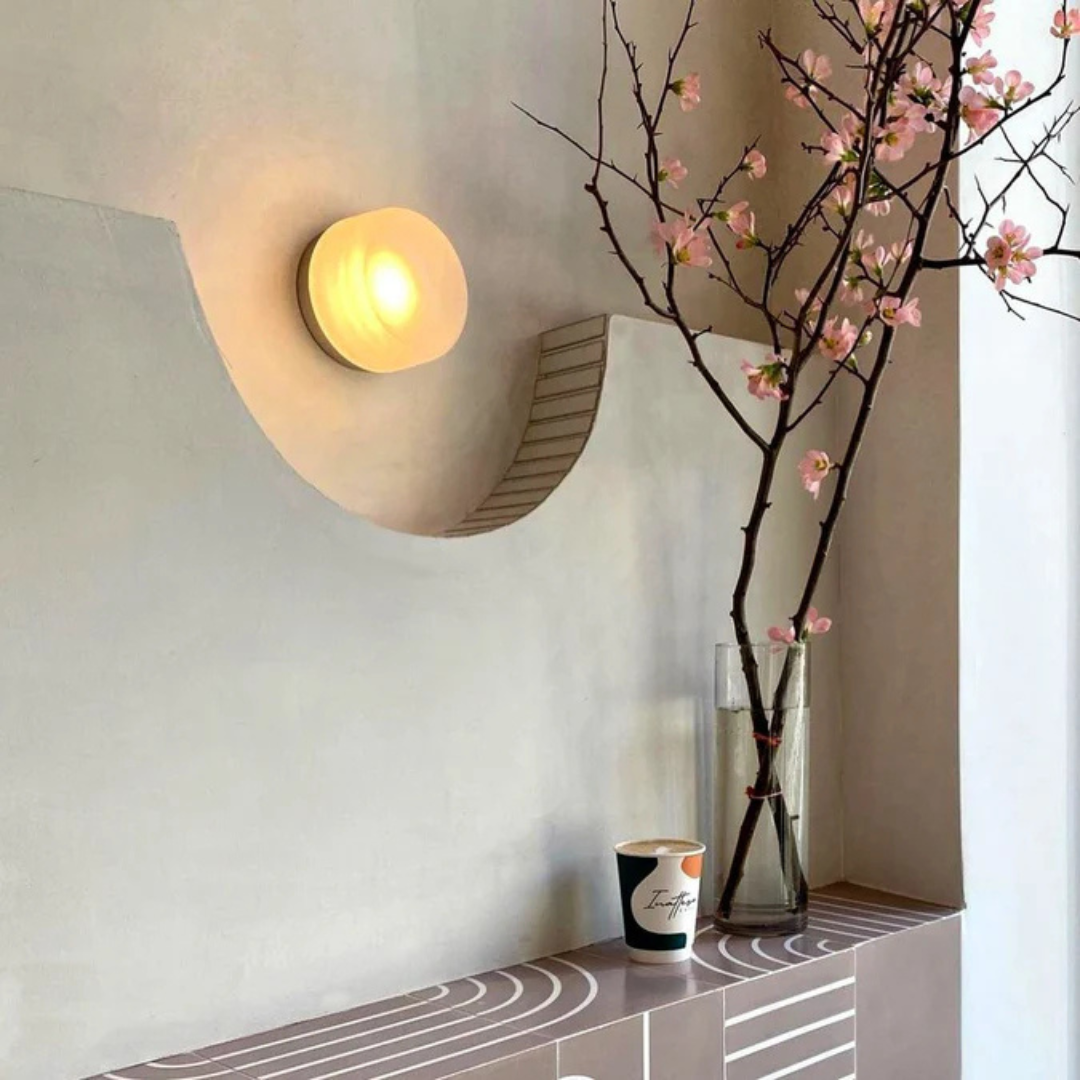 Applique da parete rotonda in vetro moderno LED 1 luce