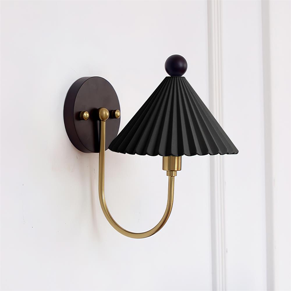 Retro Nordic Ceramic Pleated Wall Sconce LED 1-Light