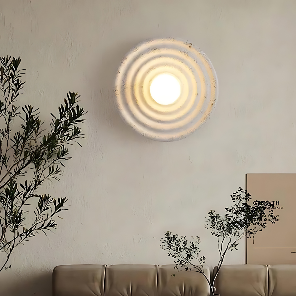 Modern Minimalist Resin Circular Wall Sconce G4 1-Light