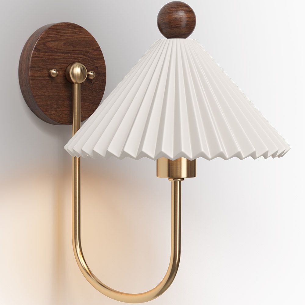 Applique da parete nordica retrò in ceramica plissettata LED 1 luce