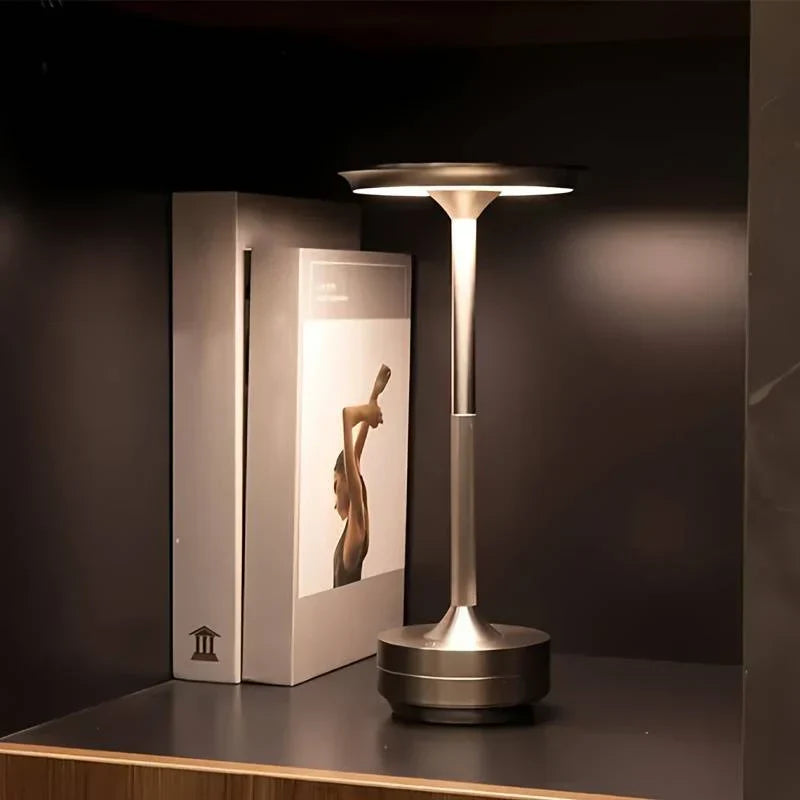 Modern Brass Cone LED Rechargeable Table Lamp 1-Light