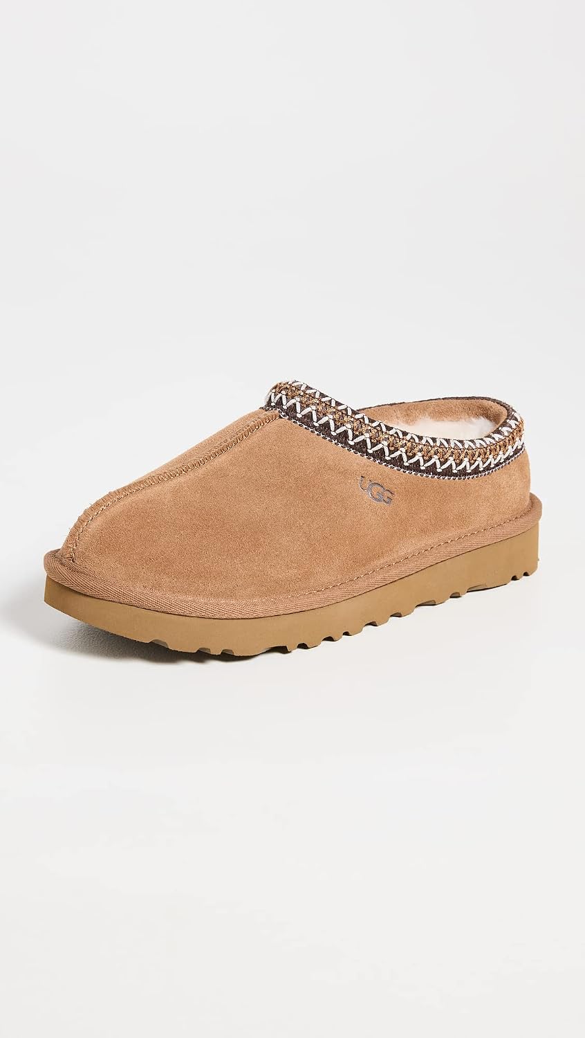 UGG Tasman II | Women's Suede Slipper | Sheepskin Insole | Shearling Lining | Braid Collar